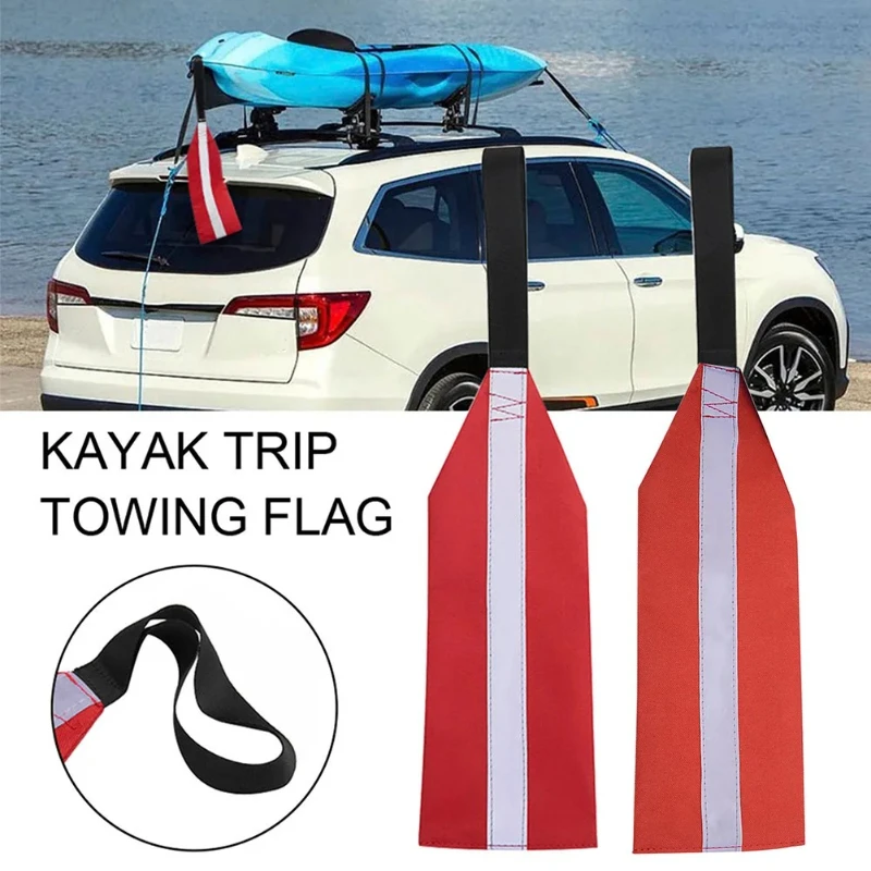 Kajak-Sicherheitsflagge, Oxford-Stoff, Outdoor-Schild, Fahnen, gut sichtbares Licht mit reflektierendem Streifen, Lanyard, Kanu, Bootszubehör