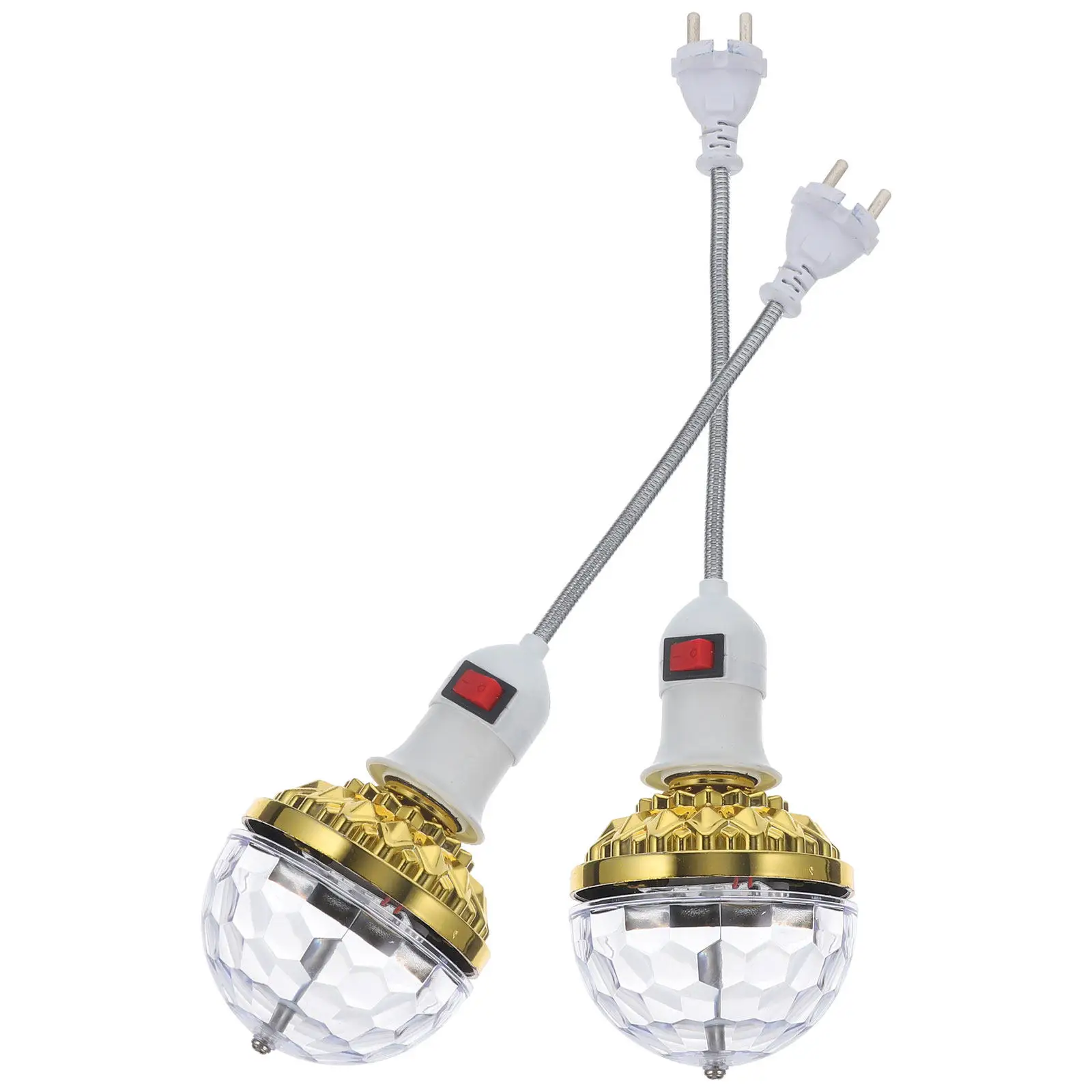 

2Sets Rotating Rgb Disco Light Bulb E27 Plug in Crystal LED Strobe Effect Party Light for Kids Birthday Ktv Home