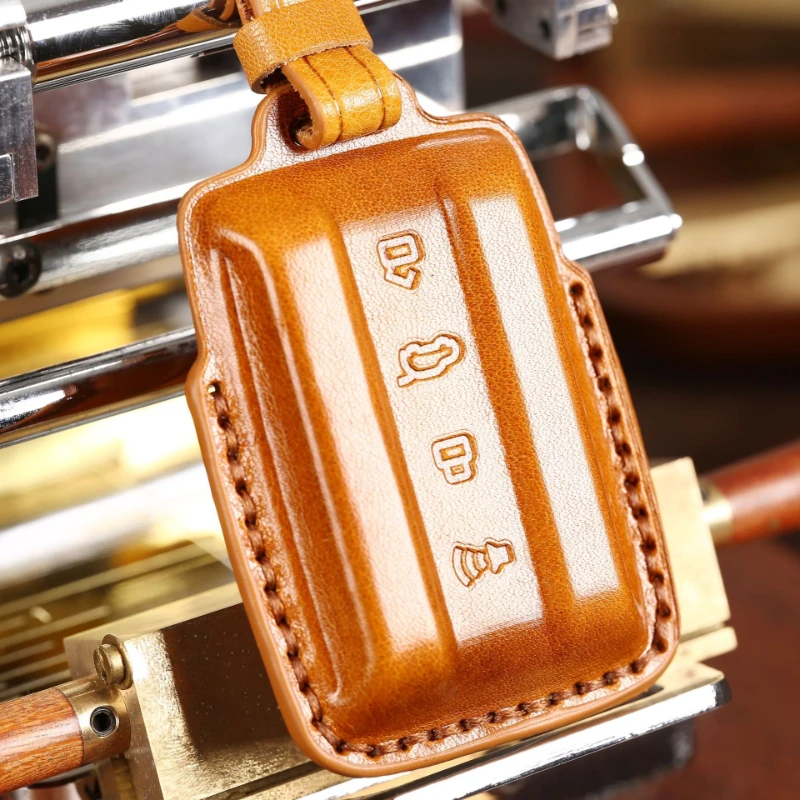 

4 Button Car Key Fob Keychain for GWM Tank 300 500 Leather Car Key Fob Case Cover Car Key Ring Protective Shell Bag Accessories