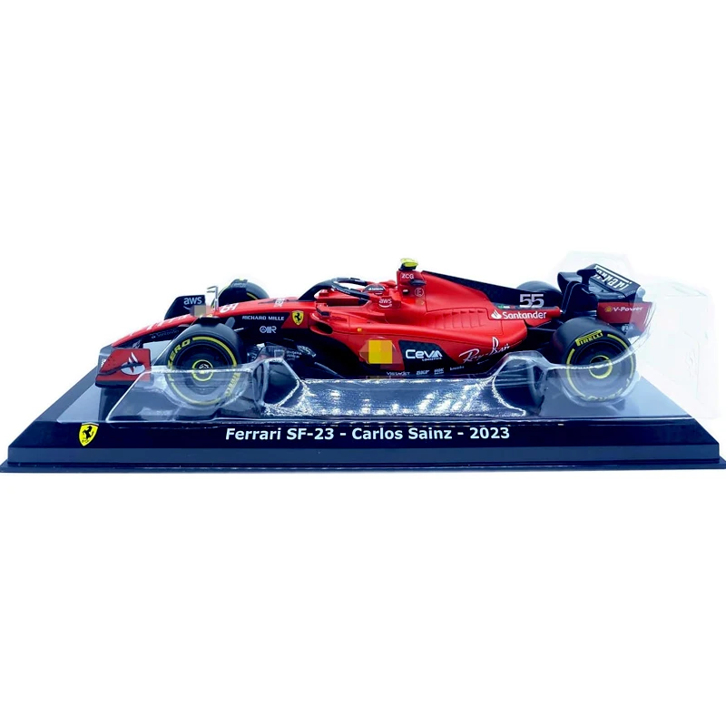 Bburago 2023 1/24 Racing Model Car for F1 Scuderia Ferrari 1:43 SF23#55 Sainz #16 Charles Leclerc Alloy Die Cast Car Model Gift