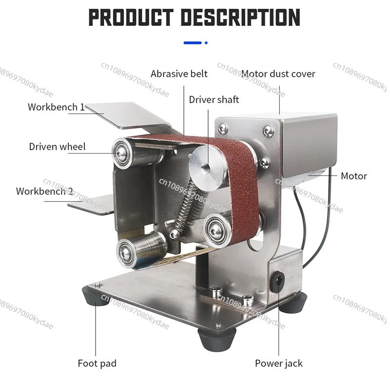 Belt Grinder DIY Electric Sander Polisher Mini Muiti-function Machine Grinding Belt Sander Machine Edges Sharpener Machine