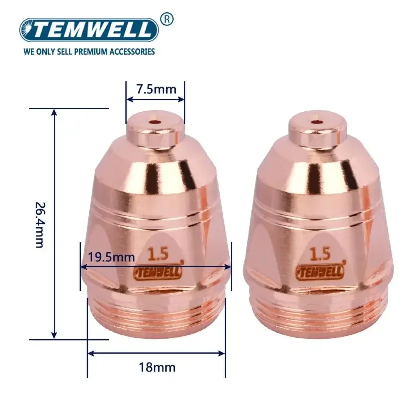 Imagem -04 - Bocal do Eletrodo de Plasma P80 Tocha de Corte Acessórios do Cortador 1.1 1.3 1.5 1.7 mm 60a 80a 100a P80 Cnc
