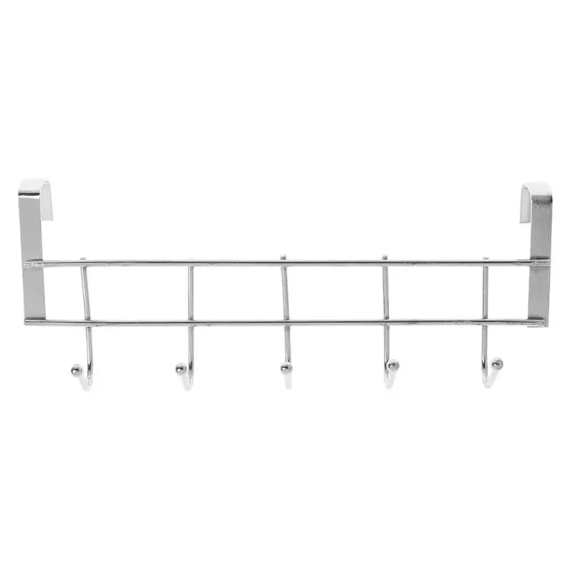 5 Hooks Over Door Clothing Hanger Rack Cabinet Door Loop Holder Shelf For Home Bathroom Kitchen For Sale door hanger