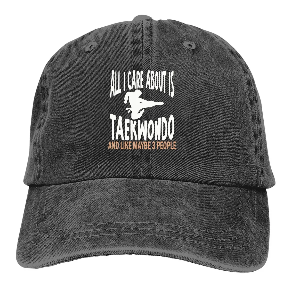 Washed Men's Baseball Cap Kick Taekwondo Trucker Snapback Caps Dad Hat Karate Martial Arts Golf Hats