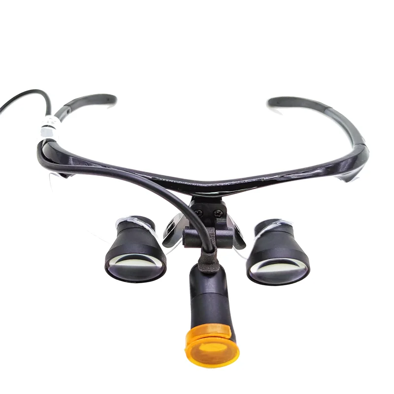 Customized TTL Dental Binocular Magnifier Loupes Long Working Distance Medical Surgery Magnifying with Surgical Headlight