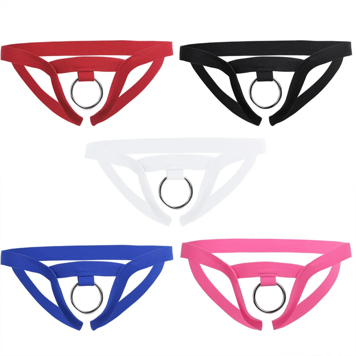 

Men Nylon Lingerie Sexy Underwear Open Butt Sissy Panties String Homme Bikini Briefs Gay Underwear O-Ring Crotchless Mens Thongs