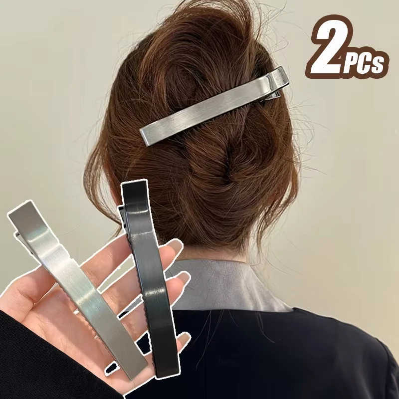 

1/2Pcs Fashion Metal Hair Clips Barrettes Long Duckclips Simple Korean Style Clip Fashion Accessories Women
