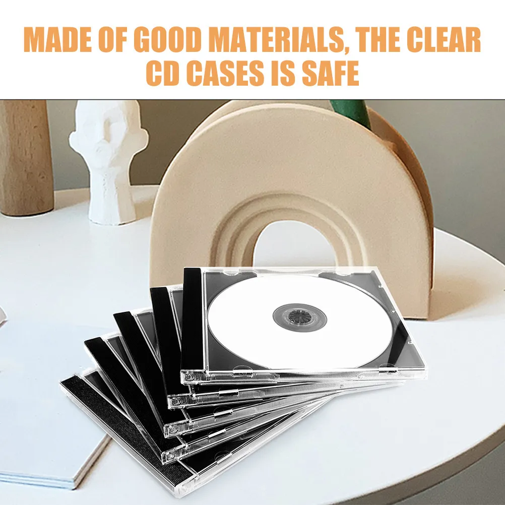 8Pcs Plastic Portable Cd Cases Holder Organizer Double Cd Jewel Case For Student Clear Storage Scratch Proof Disc