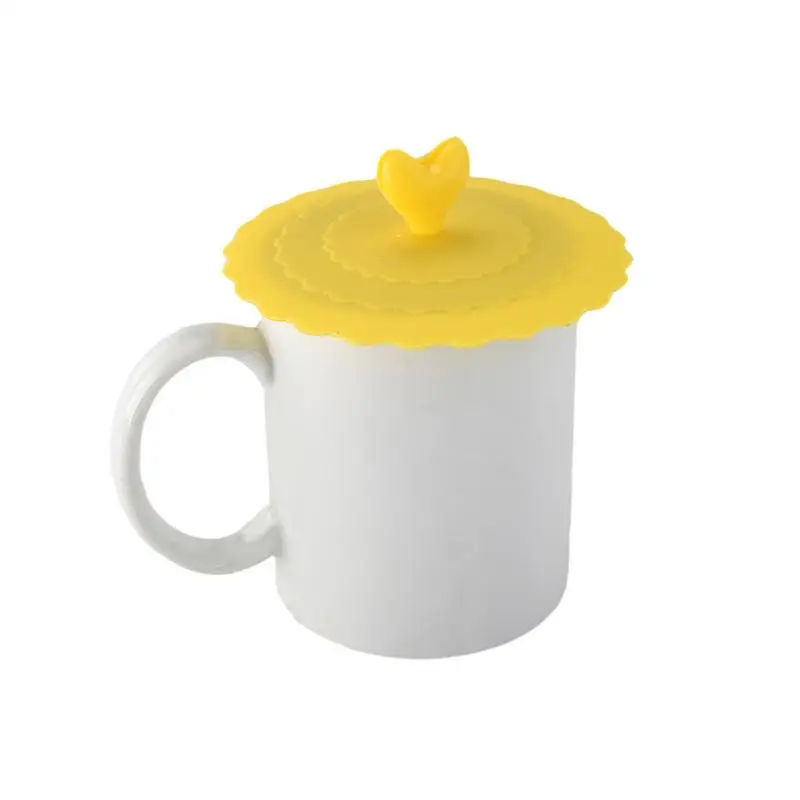Cute Water Drinking Cup Lid Silicone Antidust Bowl Cover Cup Seals Glass Heat Resistant Tea Cup Lids Diameter 10cm