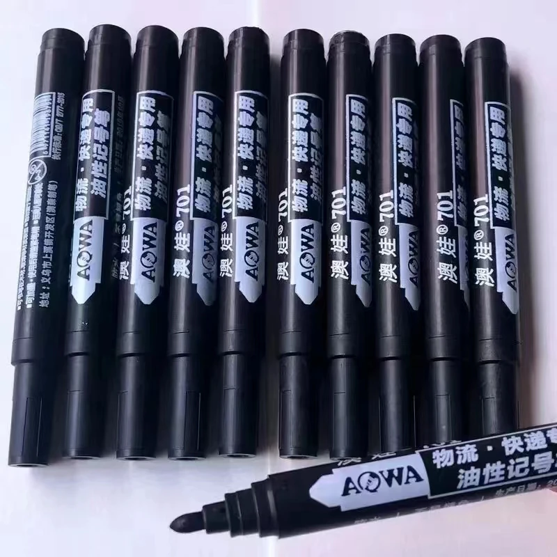 100 Stuks Permanente Marker Pen Waterdichte Inkt Fijne Punt Zwart Blauw Rode Olie Inkt 1.5Mm Ronde Neus Fijne Kleur Marker Pennen