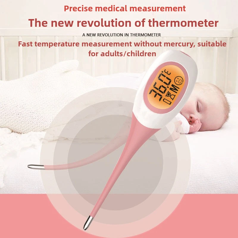 8 Seconds Backlit Fever Thermometer Medical Household Digital LCD Medical Fast Measure Kids Baby Child Adult Body Soft