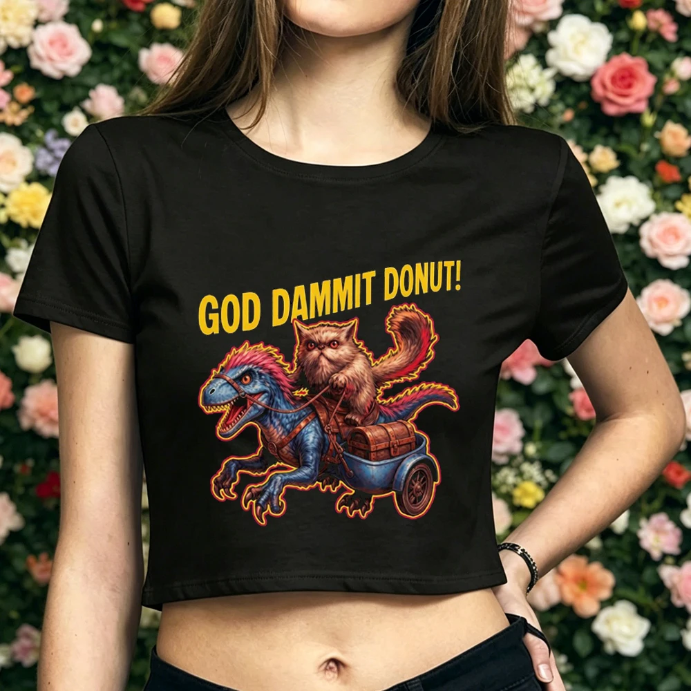 Dungeon Crawler Carl cropped top ladies scene  streetwear funny tshirt manga clearance sales gothic streetwear graphic