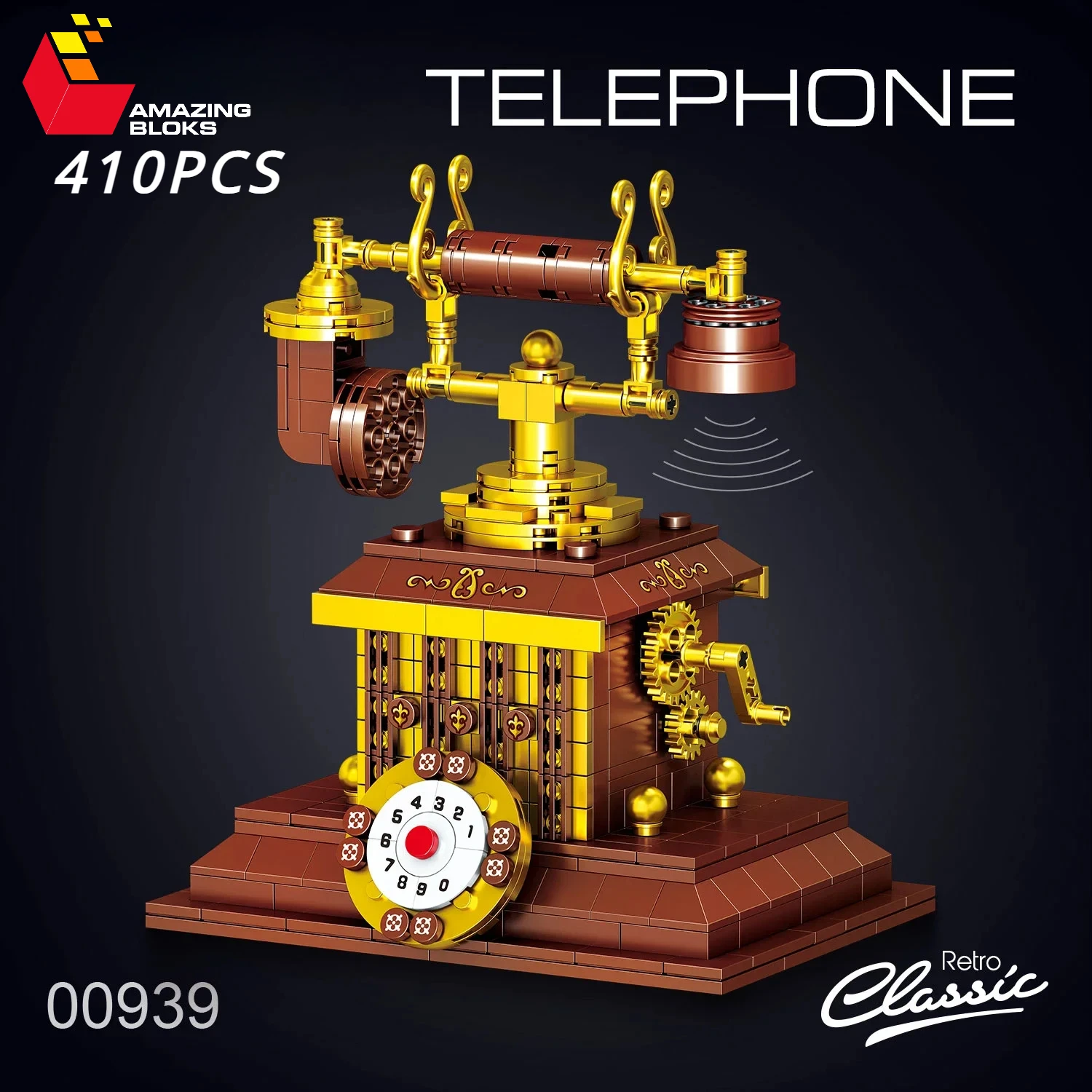 410PCS Retro Telephone Assembled Building Blocks Classic Desktop Decoration Vintage Phone Bricks Toys Children Exquisite Gifts