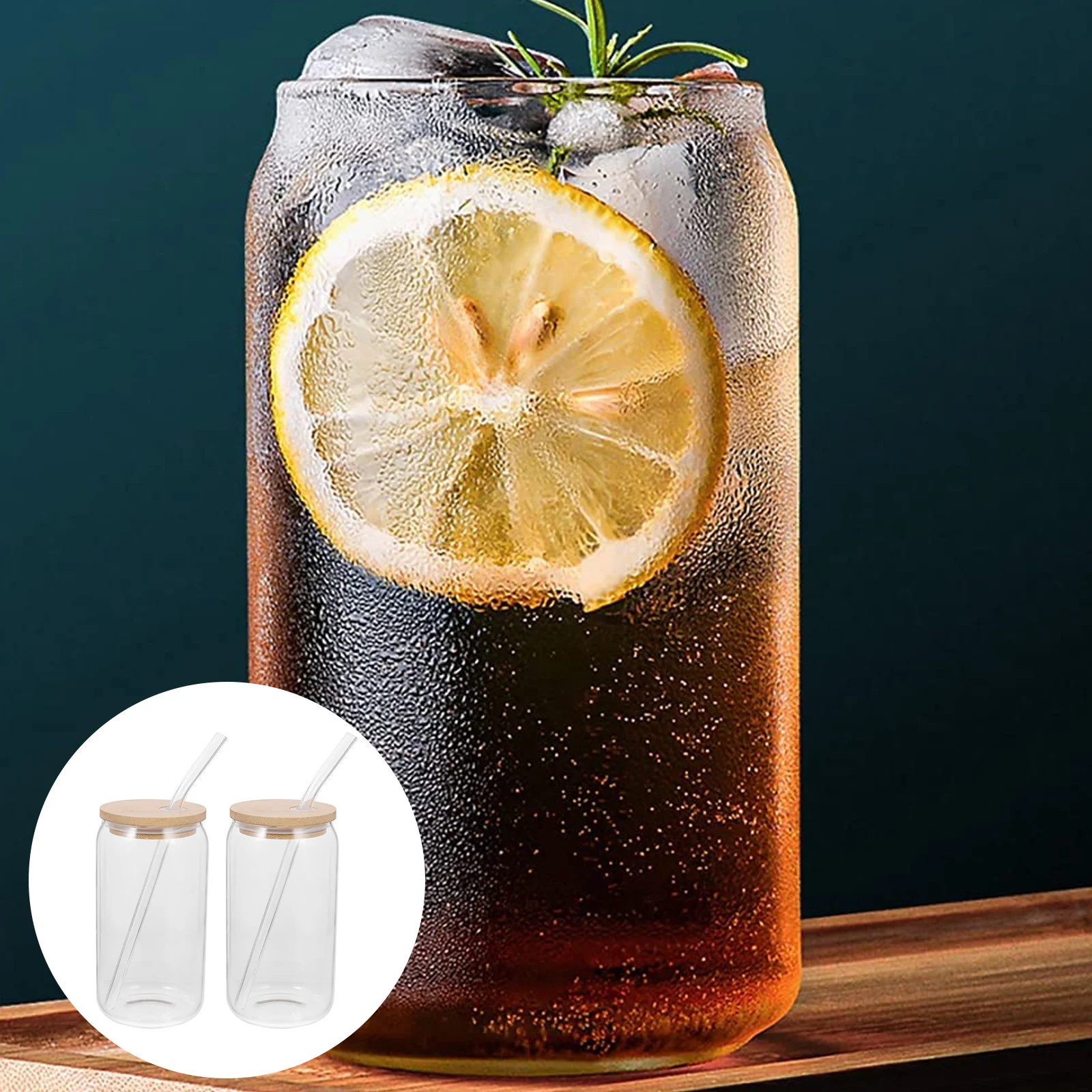 

2 Sets Iced Coffee Glasses Sippy Cup Household Drinkware Milk Drinking Cups Mugs Mason Jar Straw Water Office