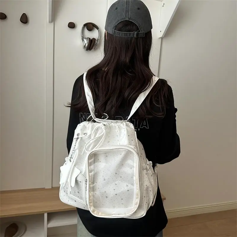 Large-capacity Student Pentagram Backpack, New Style Double-shoulder Bag, College-style Bag, Ita Bag For Female High School