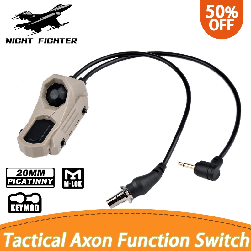 

Tactical Axon Dual Function Pressure Switch SF/2.5/3.5/Crane Plug For PEQ DBAL MAWL NGAL Laser M300 M600 Flashlight Accessories