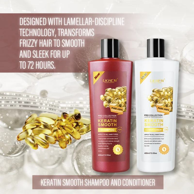 Keratin Shampoo Dandruff Removal Antipruritic Oil Control Treat Perm Damage Dry Rough Smooth Nourishing Shampoo Conditioner Set