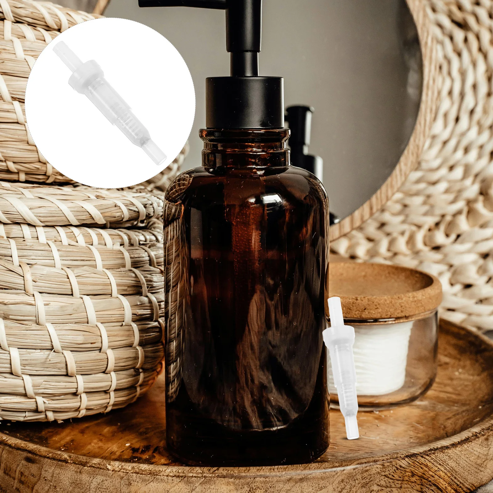 

100Pcs Lotion Pump Replacement - Universal Bottle Valve with Precision Dip Tube for Foam Soap Hand - Bulk Pump Valve