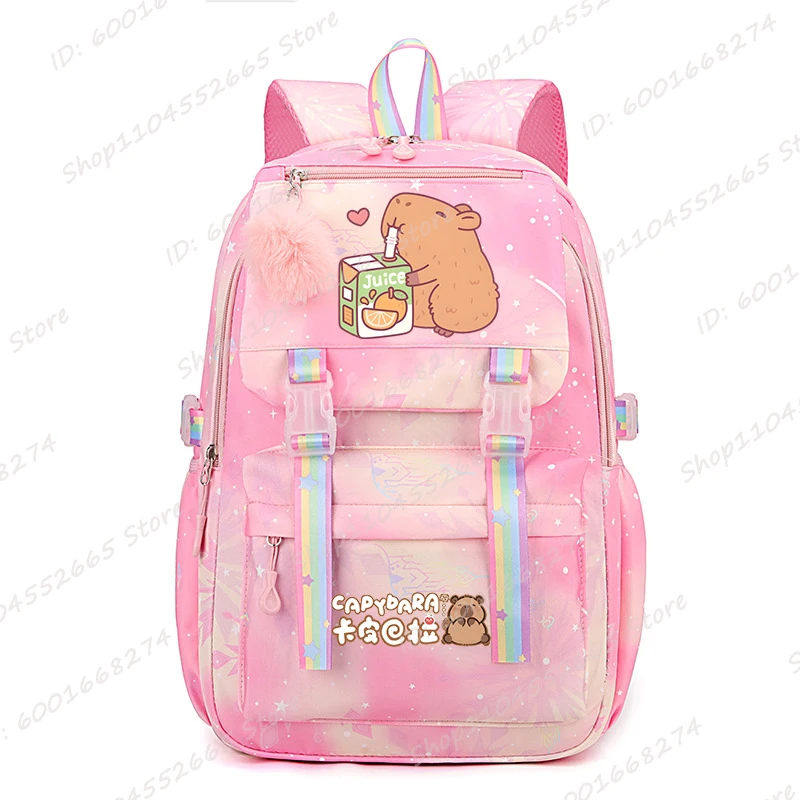 

Cute Cartoon Capybara Graphic Backpack Children Kids Causal Schoolbags Girls Kawaii Capybara Print School Backpacks