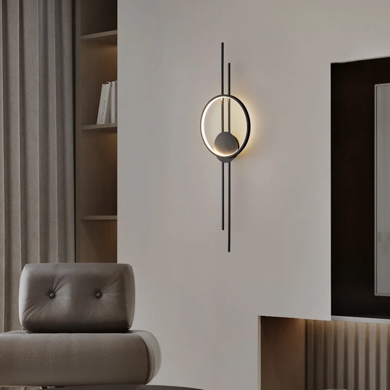 latao led luzes de parede lampada minimalista mutavel escurecimento art deco escurecimento sconce ouro preto jantar quarto atmosfera 01