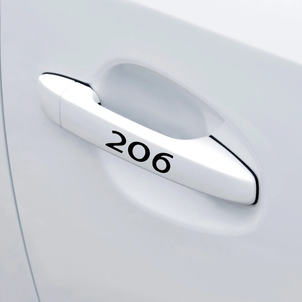 4pcs Vinyl Car Door Handle Mirror Wiper Stickers Decal Styling For Peugeot 206 208 306 307 308 508 106 107 108 2008 3008 5008