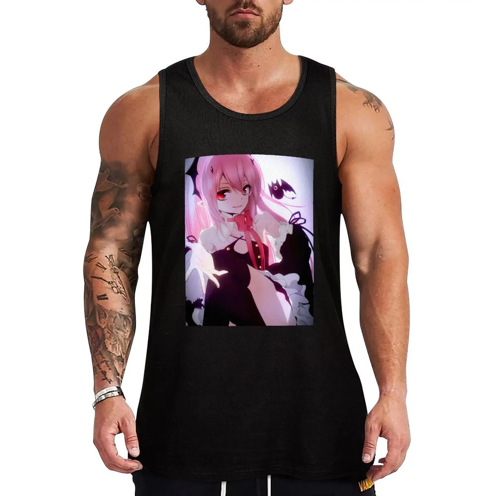 Krul Tepes Seraph of the end Artwork Tank Top vests for men Short sleeve basketball clothing bodybuilding men