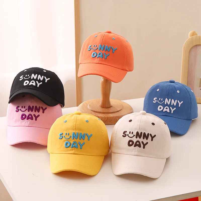 

2 Versions Summer Kids Baseball Cap with Embroidered Letters Fashion Peaked Caps Children Adjustable Mesh Hat 1-5Y