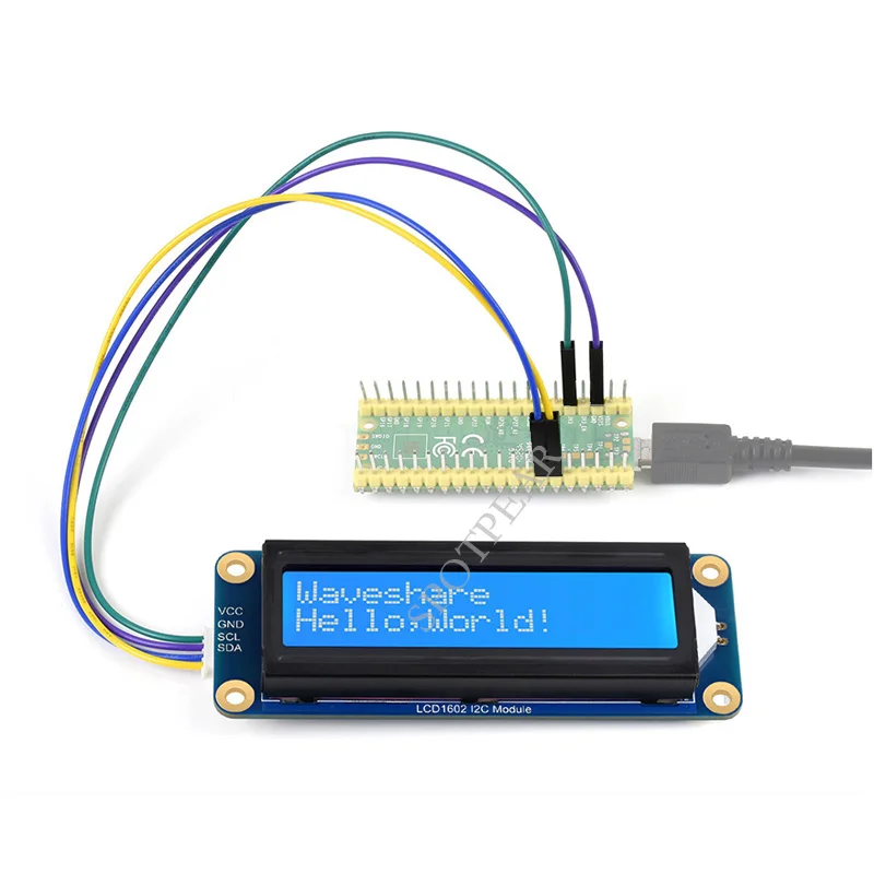 LCD1602 display module I2C port LCD screen 6x2 characters 3.3V/5V for Arduino / Jetson Nano / Raspberry Pi Pico / ESP32 Board