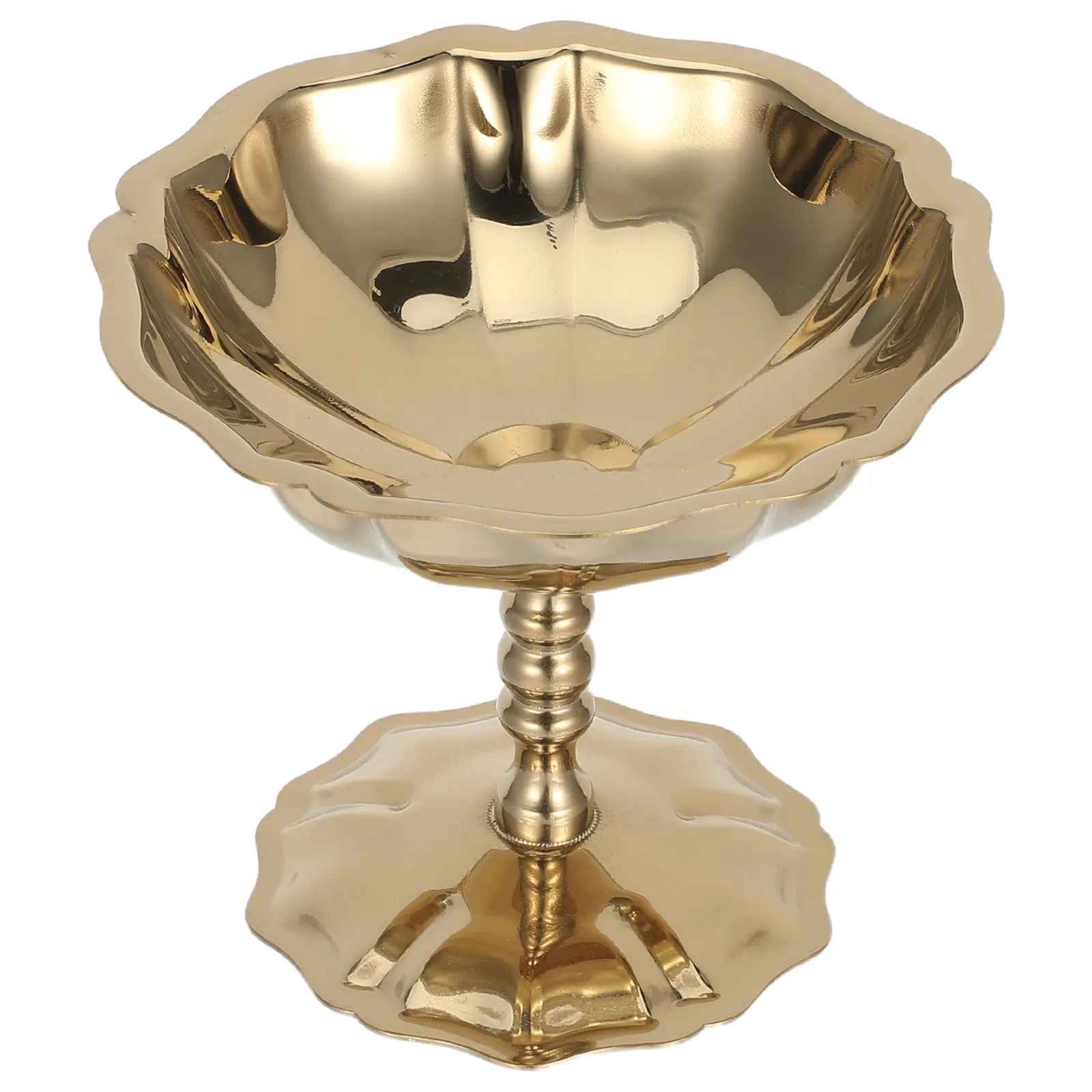 Tazón de Acero Inoxidable para Helado, con Base, Reutilizable, para Postres, Sundae, Parfait, Frutas, Yogur, Servir en Fiestas, Mini, Redondo, Dorado