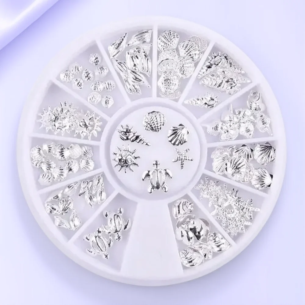 

Ocean Theme 3D Nail Art Decorations Sea Starfish Shell Turtle Metal Studs UV DIY Manicure Tools