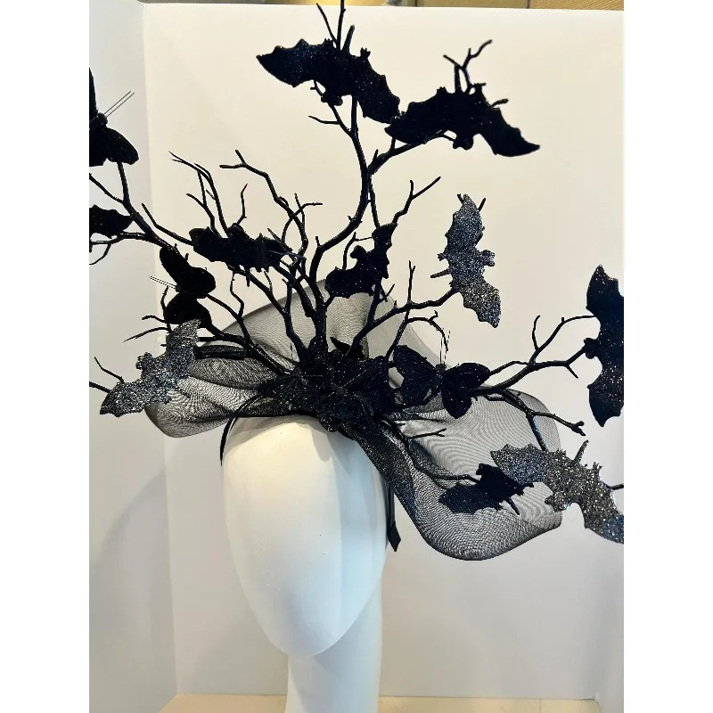 Bat Butterfly Halloween Fascinator – Dark Glam Headdress for Costume Parties & Spooky Events-Daily Accessories