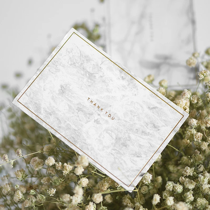 10pcs/lot Postcard Envelope Message Cards Giftbox Thank You Grateful European Style Marbling Wedding Business Invitation Gift
