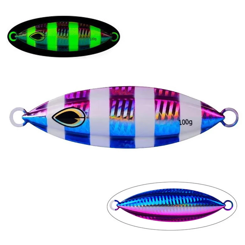 1PC Langsam Jig 40g 60g 80g 100g Angeln Locken Casting Jigging Köder Löffel Metall Fisch salzwasser Künstliche Harten Köder Tackle
