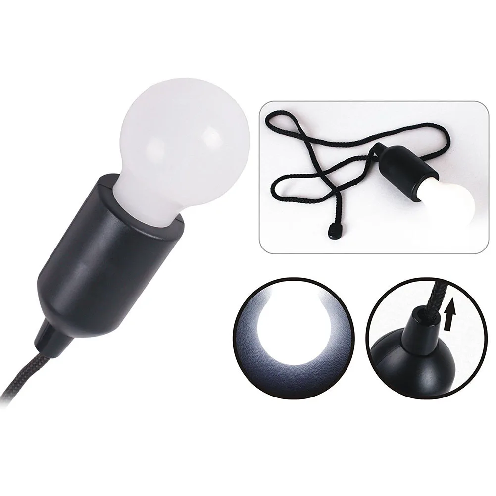 

4pcs Led Pull Cord Light Bulb Colorful Outdoor Hanging Lamp Camping Tent Garage Shed Lighting Durable Plastic 110Cm Long Cord