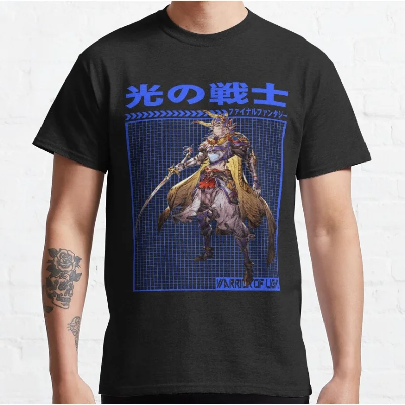 

FINAL FANTASY WARRIOR OF LIGHT Gift t shirt for RPG gamer 100% cotton printed tee Short Sleeve Graphic Clothes All size tops