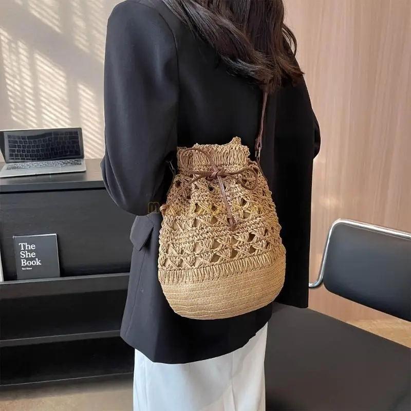 

X90D Fashion Straw Shoulder Bag Summer Women Crossbody Bags Beach Tote Phone