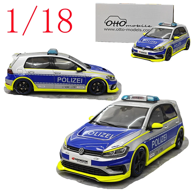 OTTO Diecast 1/18 Maßstab Volkswagen Golf VII 7. Polizeiauto Modell Harz Volkswagen Golf VII Sportwagen Modell Szene Statische Anzeige