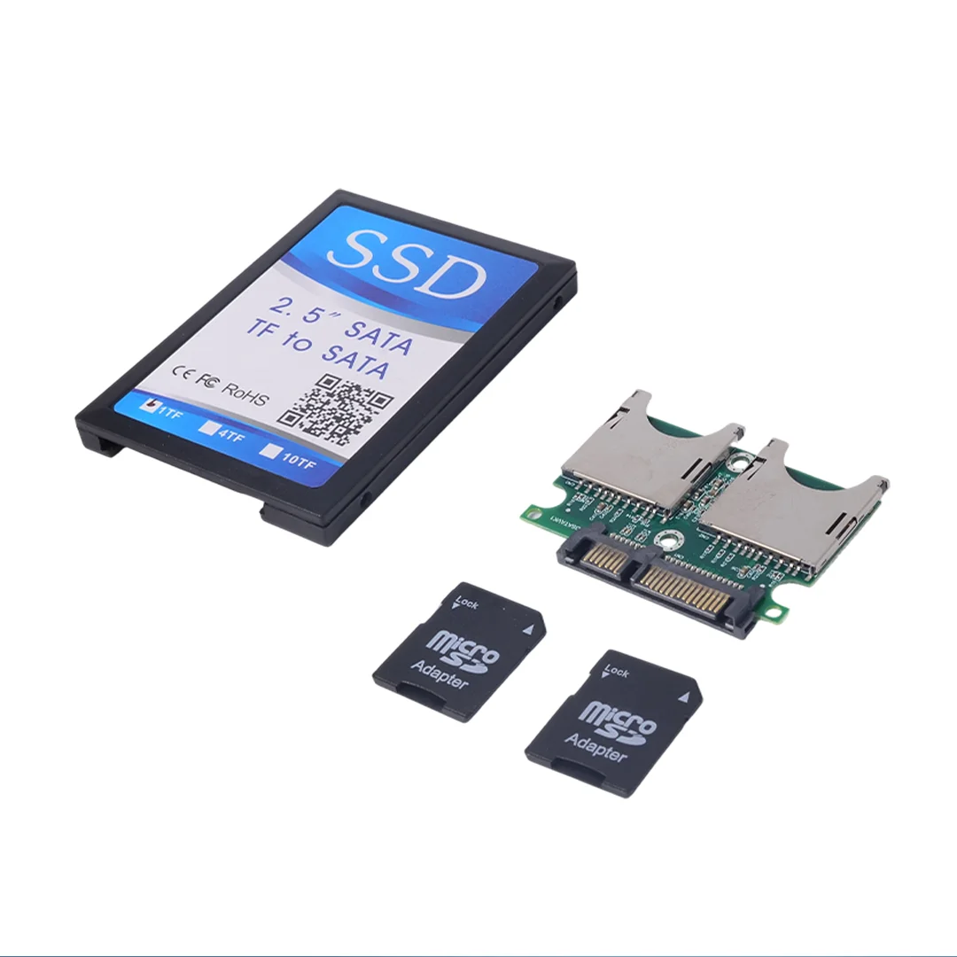 Dual 2 SD Memory Card SD2 To SATA 15Pin+7Pin SSD Card Adapter Converter SSD Adapter Enclosure Industrial Mobile Embedded Storage