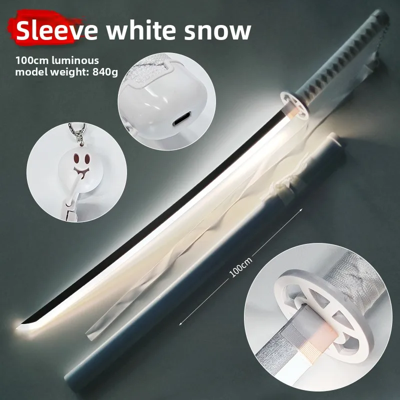 100 cm/33,37 in Hülse Schneewittchen Acryl Lichtschwert Samurai Schwerter Katana Requisiten Modell Mit Mantel Ornamente Cosplay Leucht Spielzeug