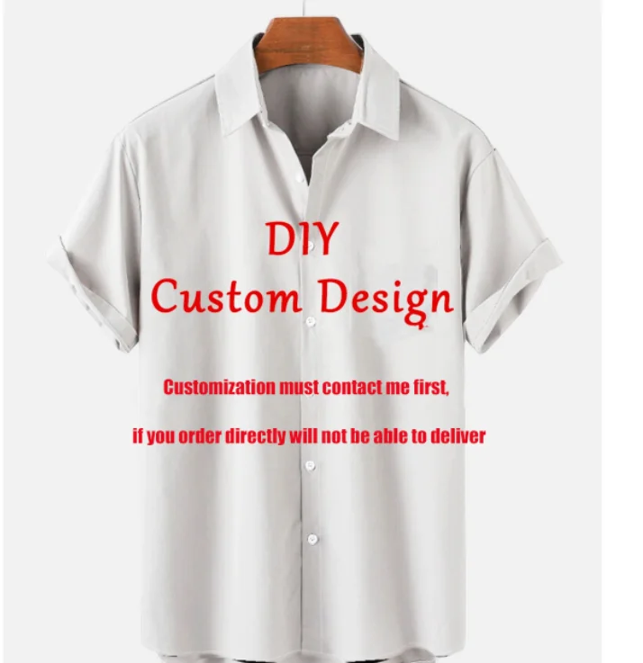 Customized 3D Printed Leisure Hawaii Shirt Tee DIY Your Own Design Like Photo Or Logo White Shirt Fashion Custom Men's Women Top