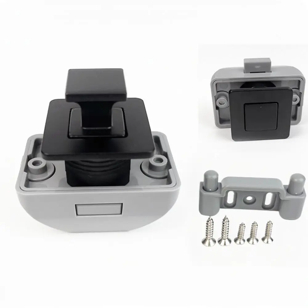 Zinc Alloy Push Button Latch Cabinet Hardware For RV Yacht Furniture Cupboard Door Invisible Handle Lock Secure Fastener