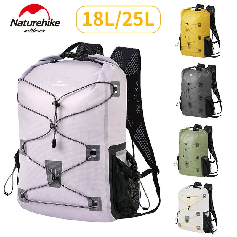 Naturehike Waterproof Backpack 18L 25L Dry Wet Separation Portable Folding Hiking IPX6 Lightweight Shoulder Bag Outdoor Rucksack