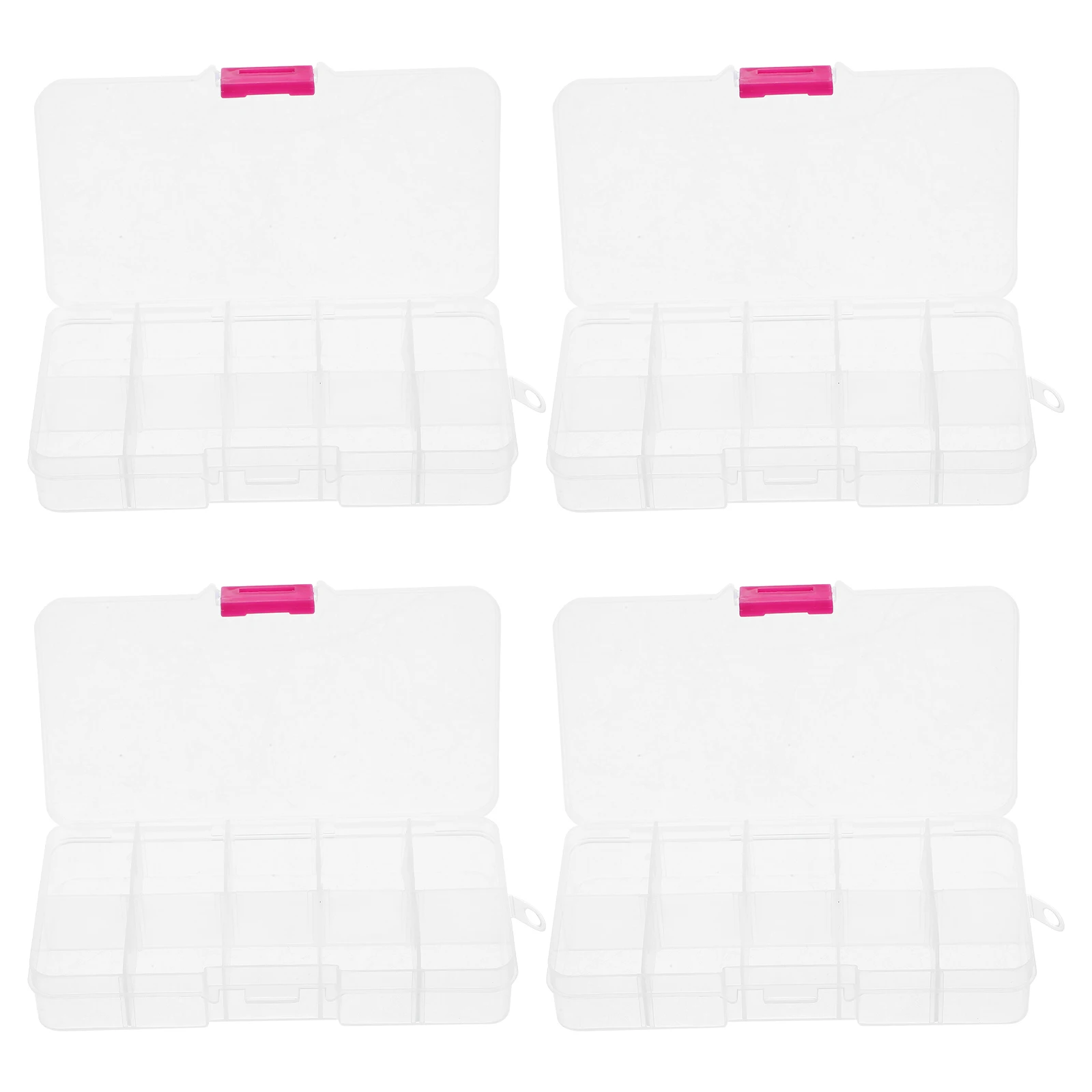 

4pcs Storage Boxes Transparent Containers with Lids for Jewelry Craft Accessories Organizer Plastic Clear Box Small Bins