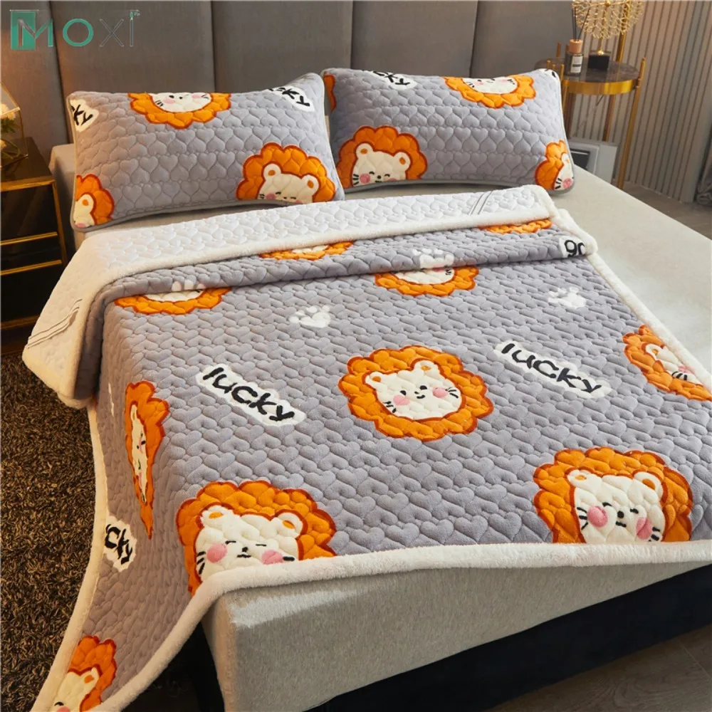 

Milk Velvet Soft Thin Bedding Set Mattress Toppers Winter Warm Non-slip Foldable Bedsheet Home Dormitory Mattress(No Pillowcase)