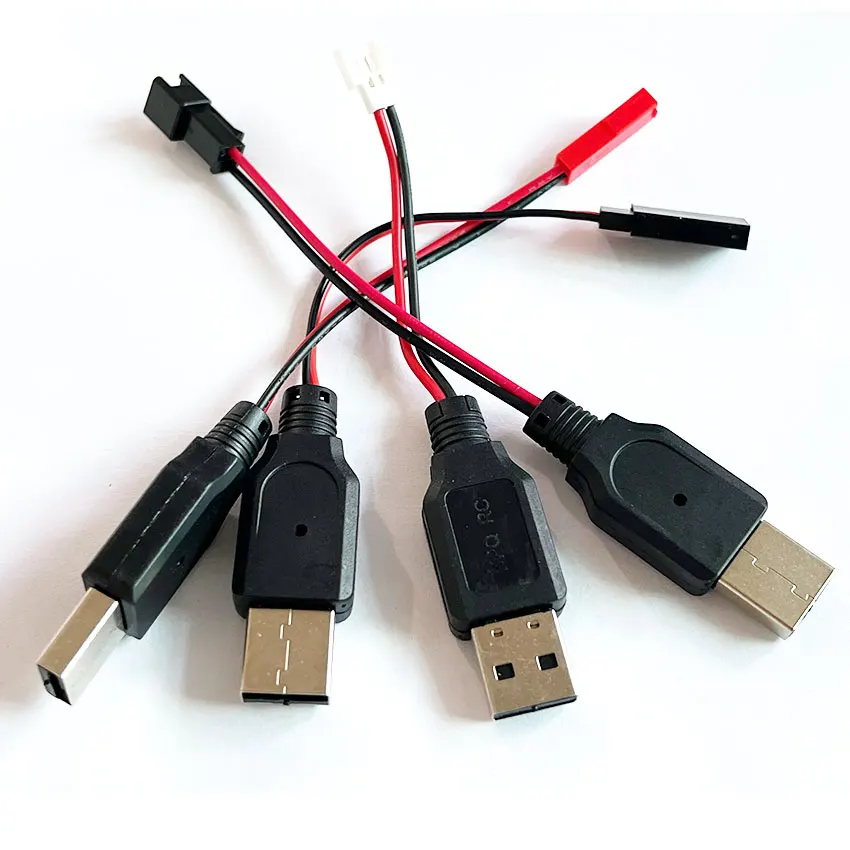 1PCS RC USB Charging 3.7V Lithium Battery Charger Cable USB to JST /SM / futaba Plug for 3Rc Drone Quadcopter