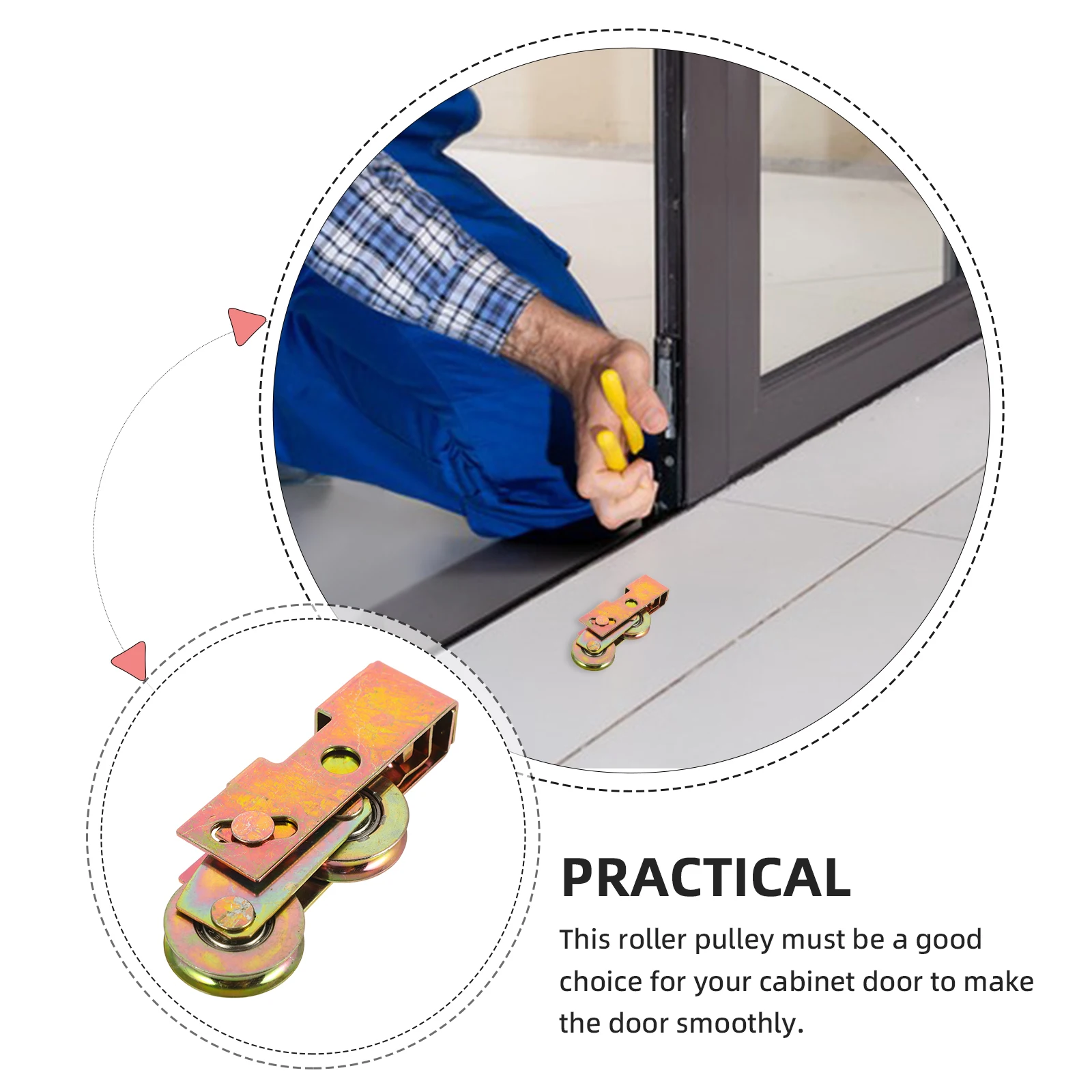 

2 Pcs Steel Ball Wheel Bearings Sliding Door Pulley Cabinet Roller Wheels Patio Galvanized Iron Shower Rollers