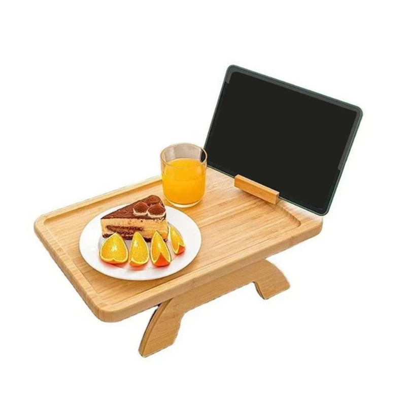 New Sofa Tray Table Sofa Armrest Clip-On Tray Wooden Sofa Tray Practical Tray For Remote Control Coffee Snacks