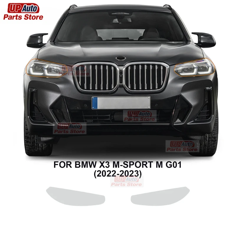 

2 Pcs Car Headlight Protective Film Transparent Black TPU Sticker for BMW X3 M-Sport M G01 2022-2023 Rearview Accessories