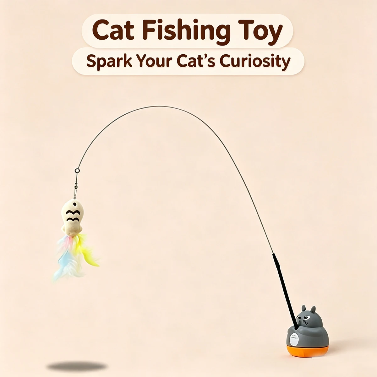Fun Feather Long Pole Rotating Cat Wand Self-pleasure Relief Toy Soft Interactive Cats Kitten Toys Pets Accessories Pet Products
