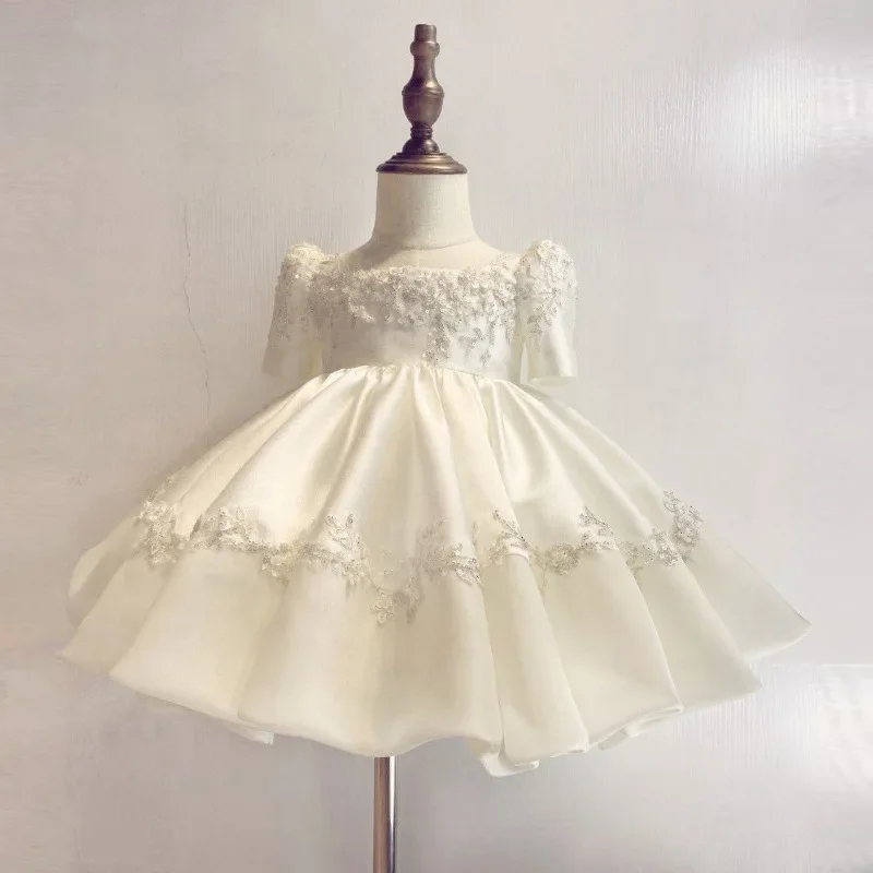 Girls Baby Birthday Wedding Lace Sequinde Girl Dress High-end Ball Gown Girl Summer Dress Sweet Princess Dress Vestidos